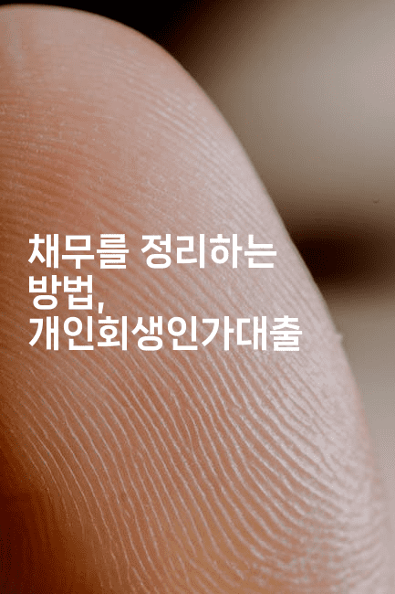 채무를 정리하는 방법, 개인회생인가대출