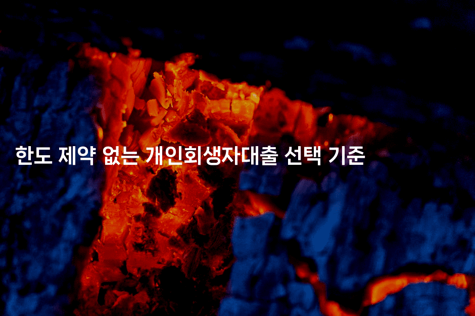 한도 제약 없는 개인회생자대출 선택 기준-해바리움